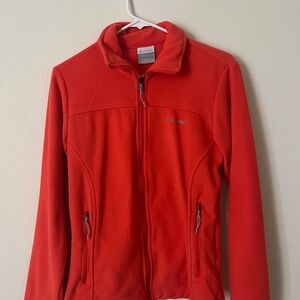 Women's Orange Columbia Zip-Front Fleece Jacket